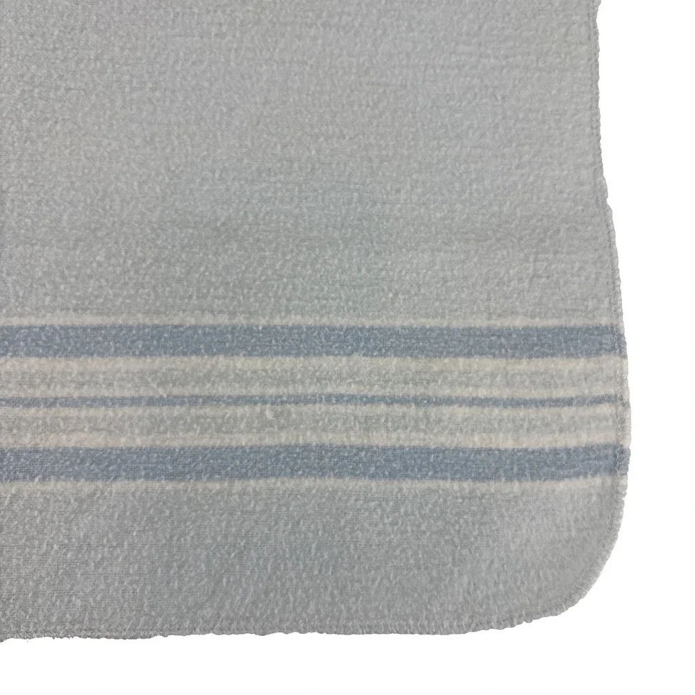 Vintage Hospital Baby RECEIVING BLANKET Blue w White Stripes‎ Flannel